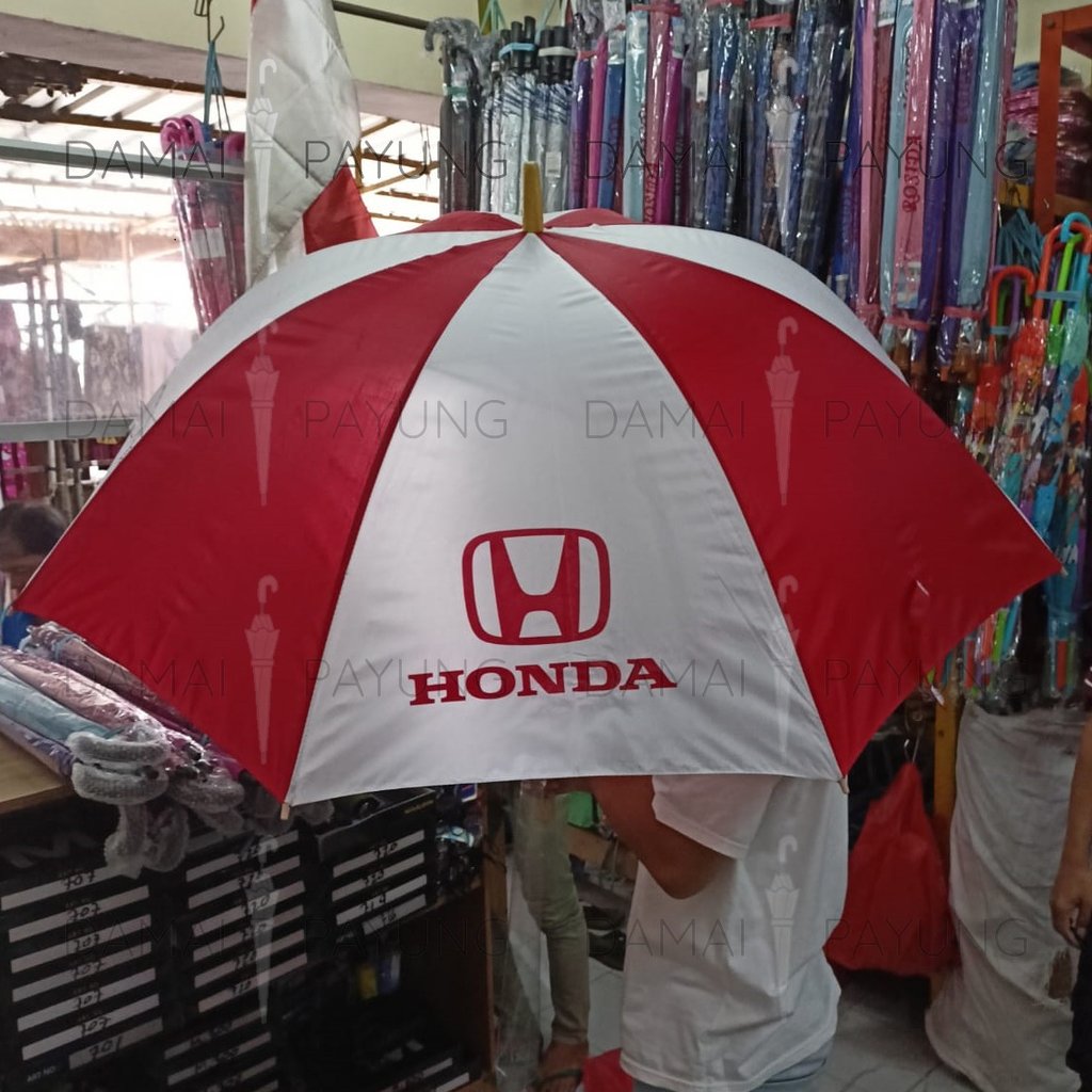 Payung promosi polos tongkat merah putih Honda