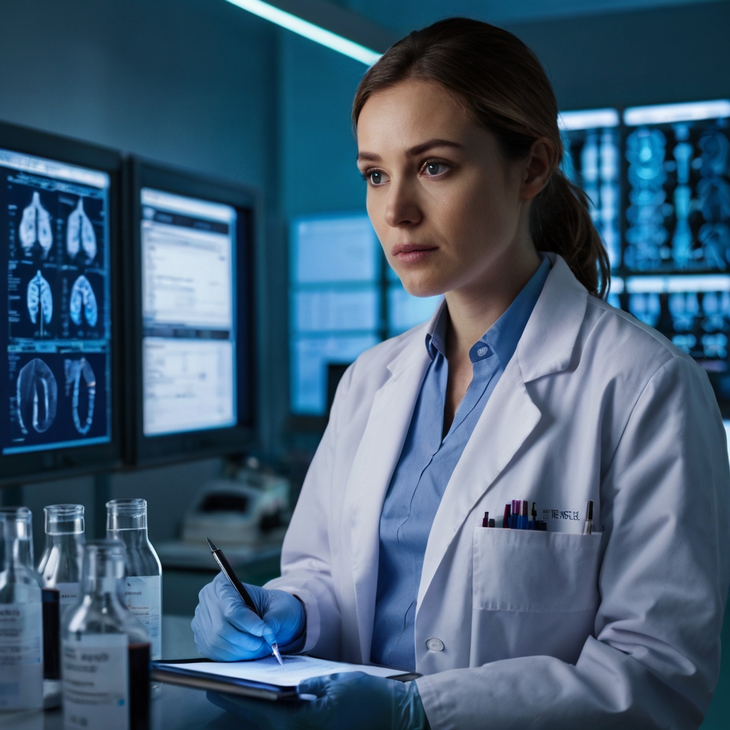 Biomédica no preparo da coleta