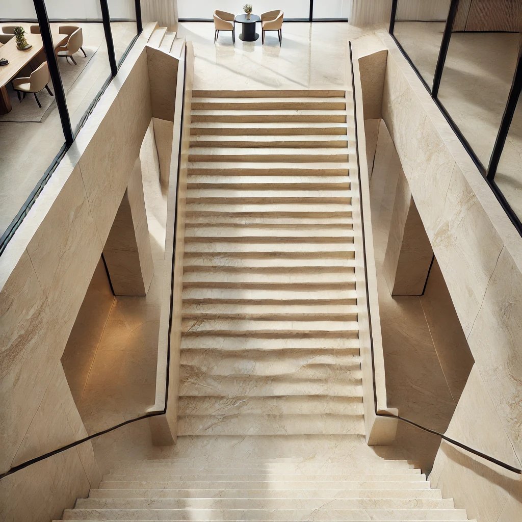 Trawertyn na schody Bianco, ivory kamień naturalny włoski