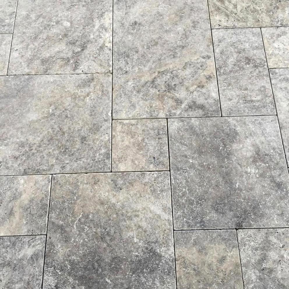 Travertine French Pattern, Gray Travertine