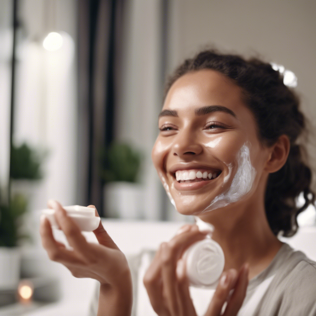 a woman's hand holding a bottle of lotion