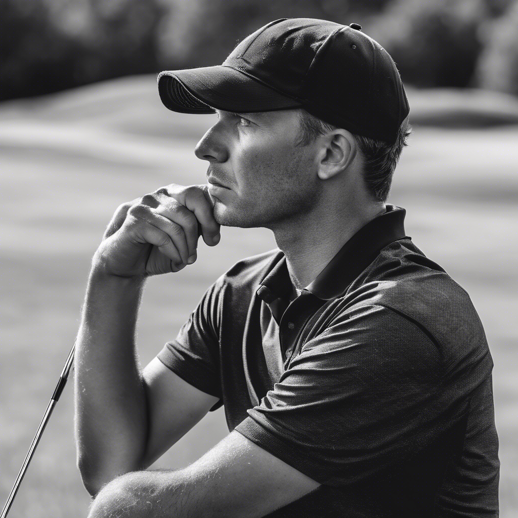 a man playing golf with a brain map of the brain