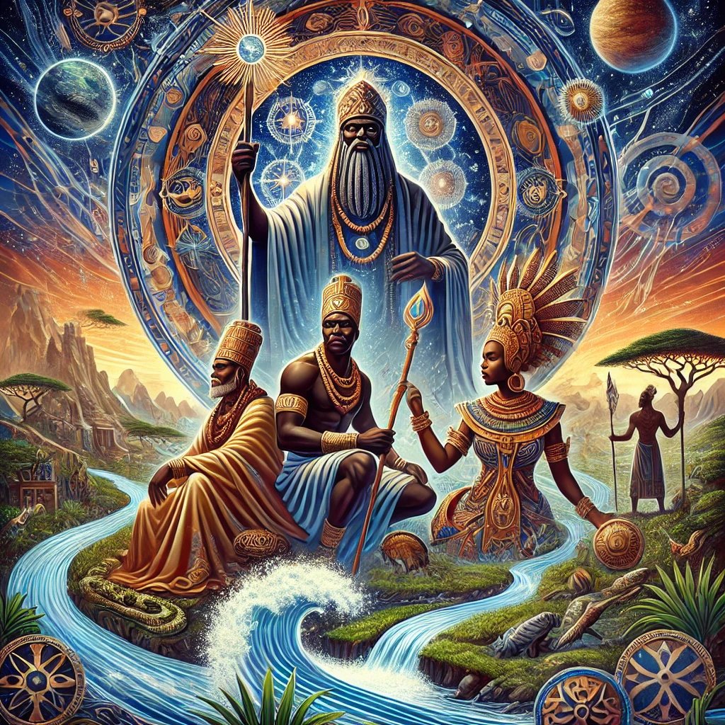 The Orishas of Yoruba mythology inder the guidance of Olodumare
