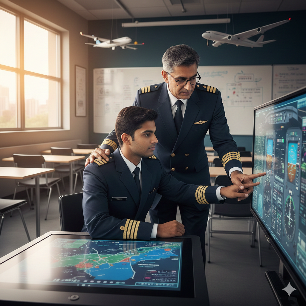 senior pilot coaching junior pilot