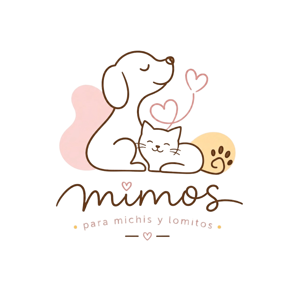 logotipo de mimos para michis y lomitos sin fondo