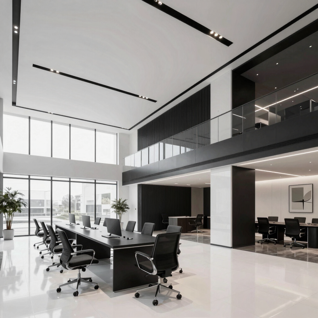Bright modern kitchen with sleek cabinetry and marble countertops bathed in natural light.