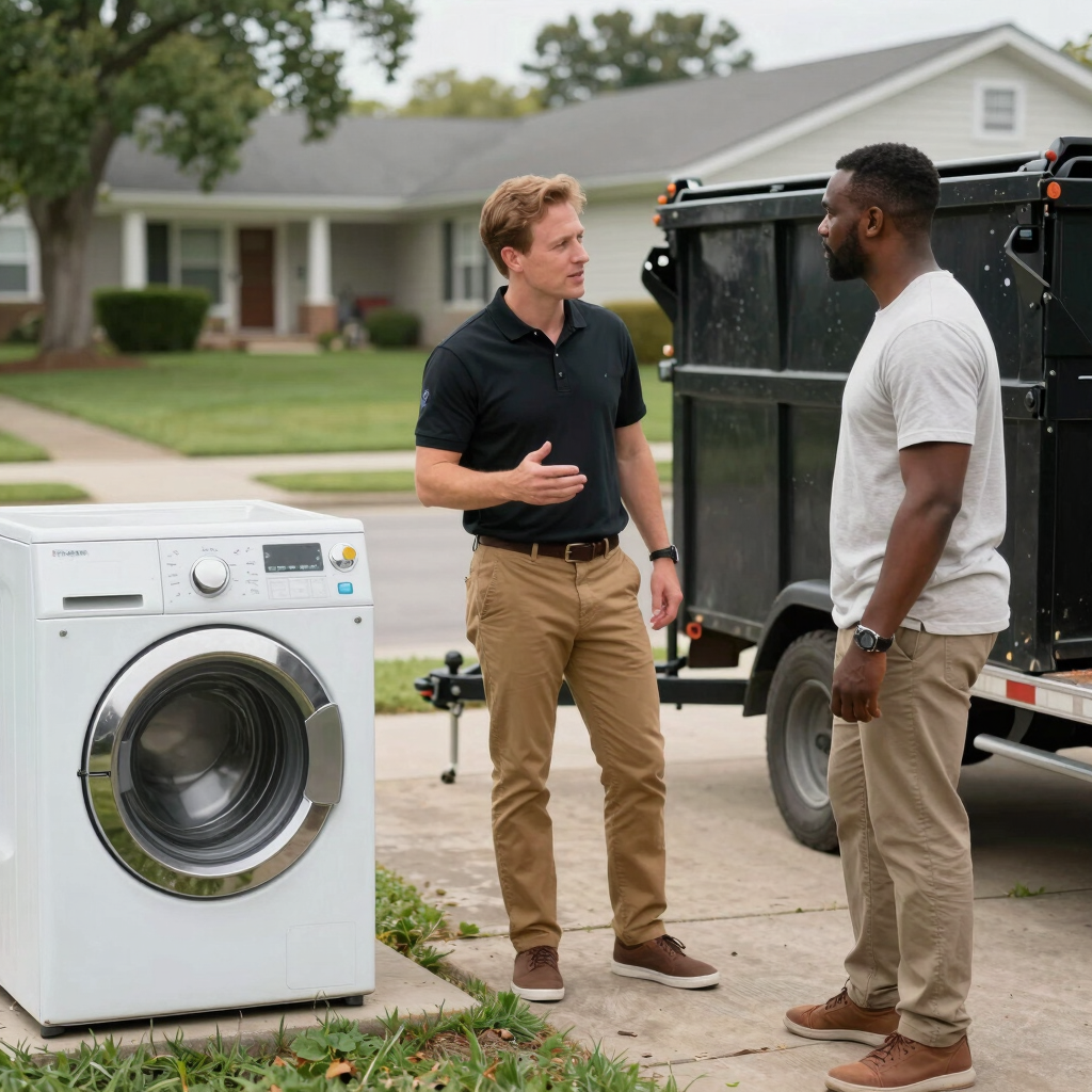 A Black 20 yard roll off dumpster on a construction site with workers throwing demolition into it.