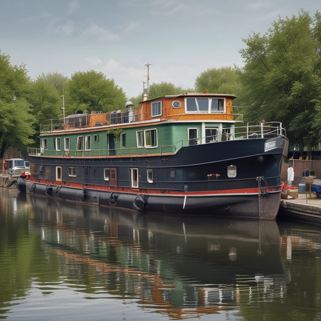 a large boat floating on top of a large body of water