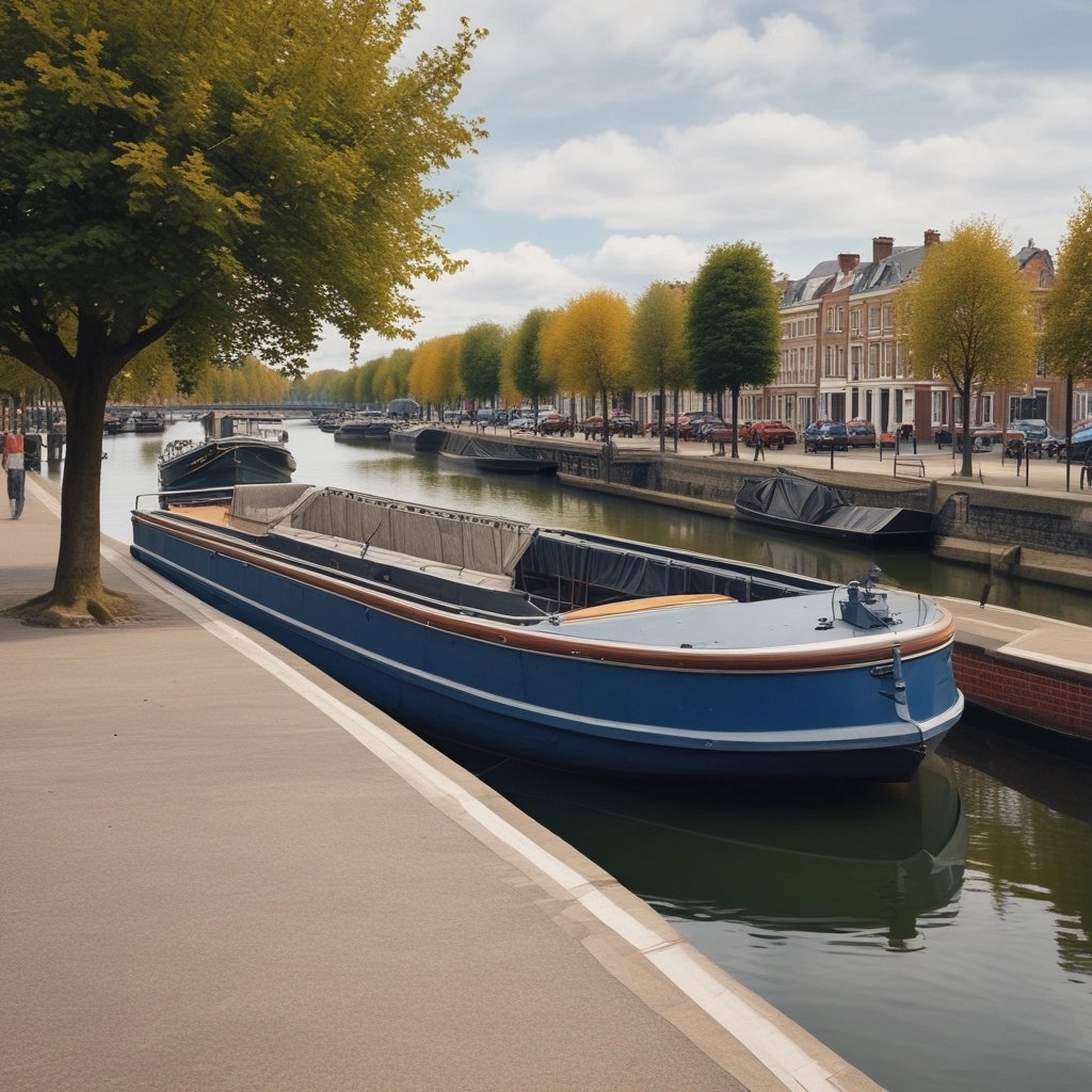 a large boat floating on top of a large body of water