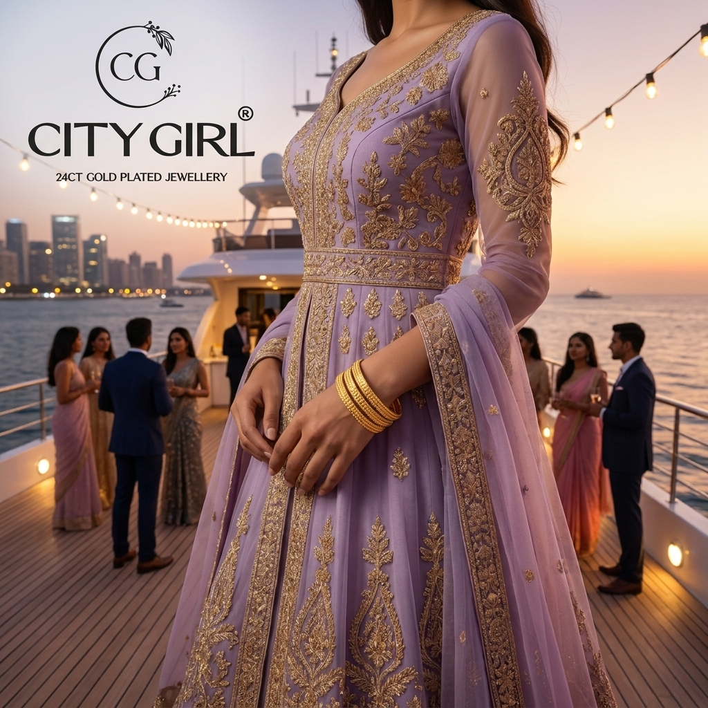 City Girl Jewellery-Anti-Tarnish Bridal Party Bangles Sets for Women - Gold Plated - CityBangles.com