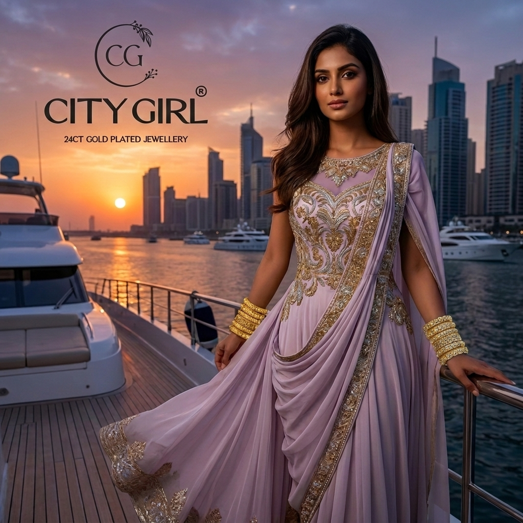 City Girl 18Carat Gold Plated - Anti-Tarnish Bridal Bangles Cocktail Party Wear - CityBangles.com