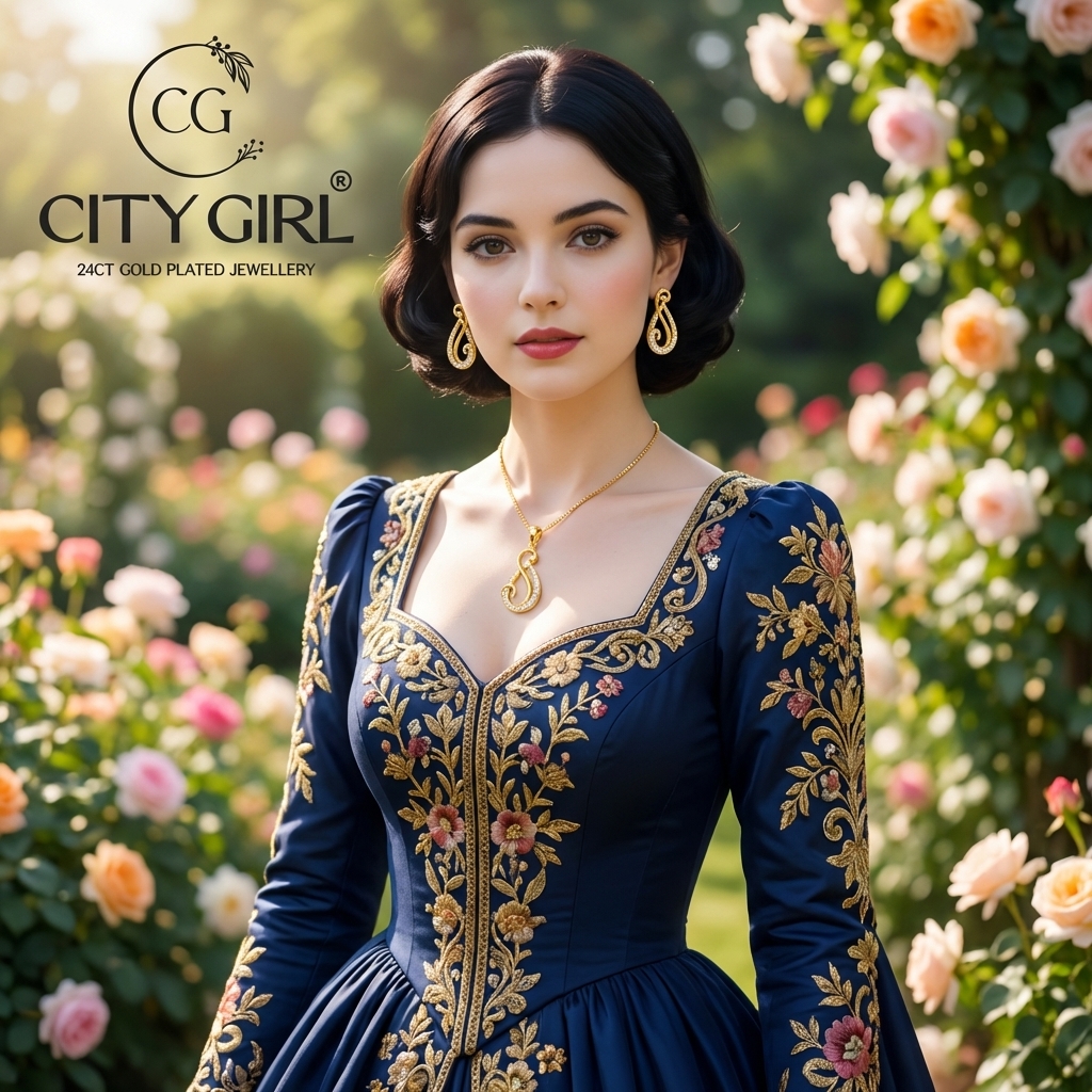18K gold-plated Daily wear necklace set with AD stones — handcrafted Daily wear City Girl Jewellery