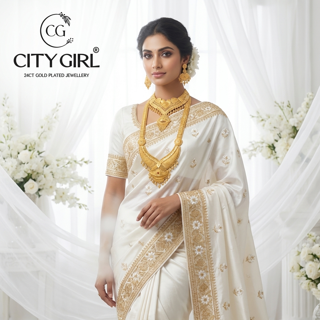 City Girl Jewellery - Best imitation Jwellery - 18 Carat Gold Plated  - Bridal Wear - Necklace Set
