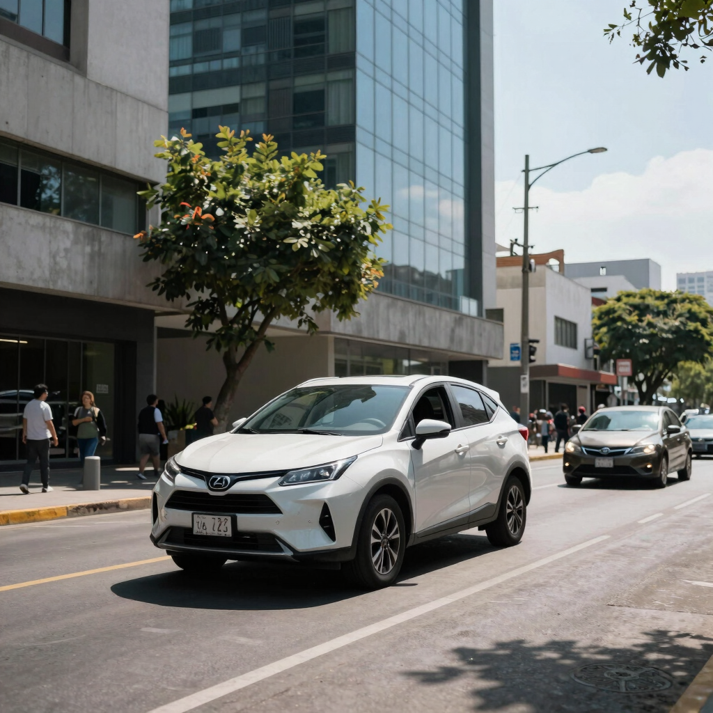 A comfortable car interior with a driver ready to assist a passenger.