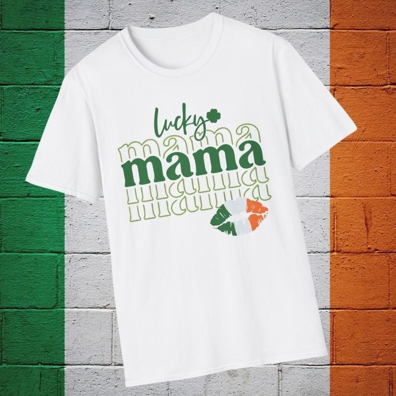 St. Patrick's Day themed tee 'Lucky Mama" Irish Colors.