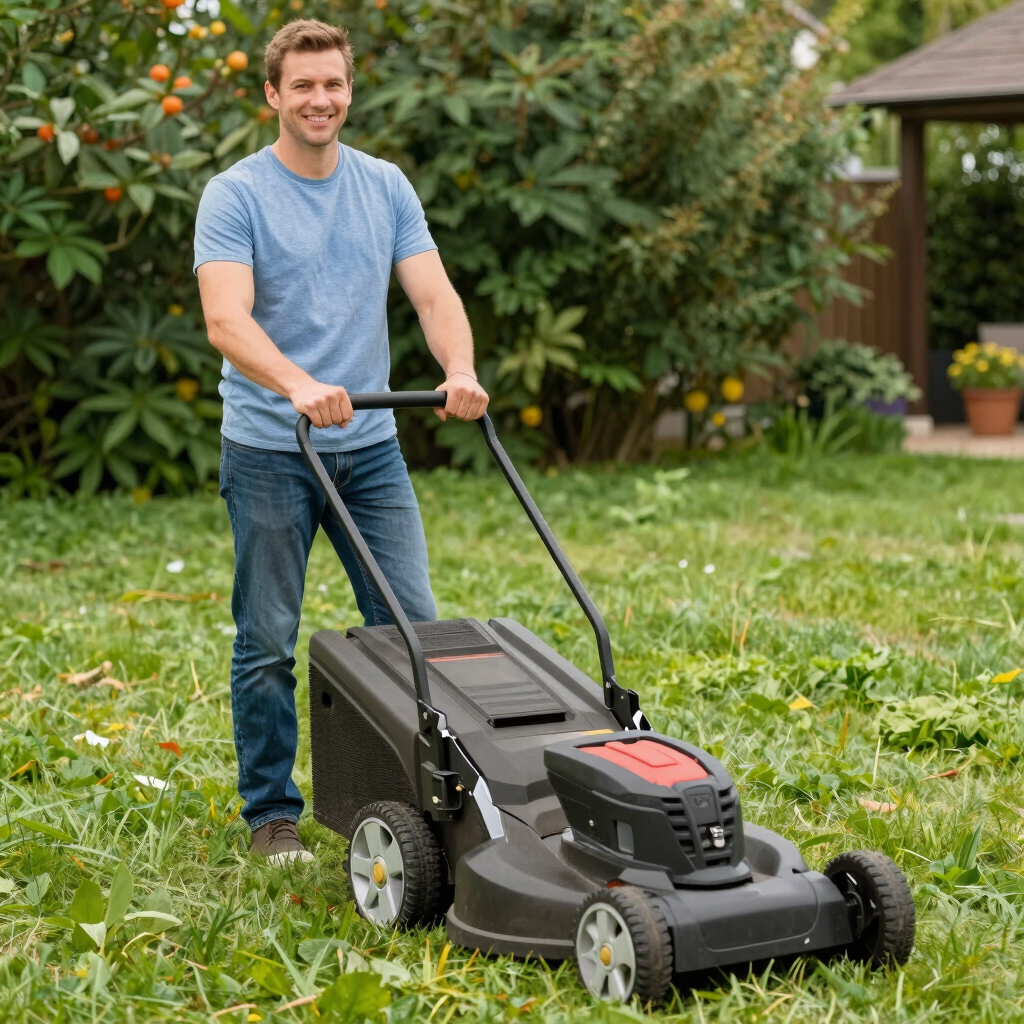 A handyman fixing a door lock in a residential building.