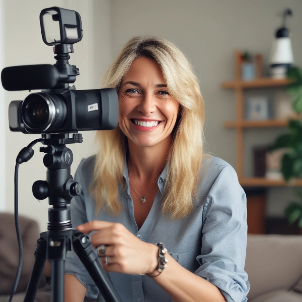 woman smiling wearing denim jacket