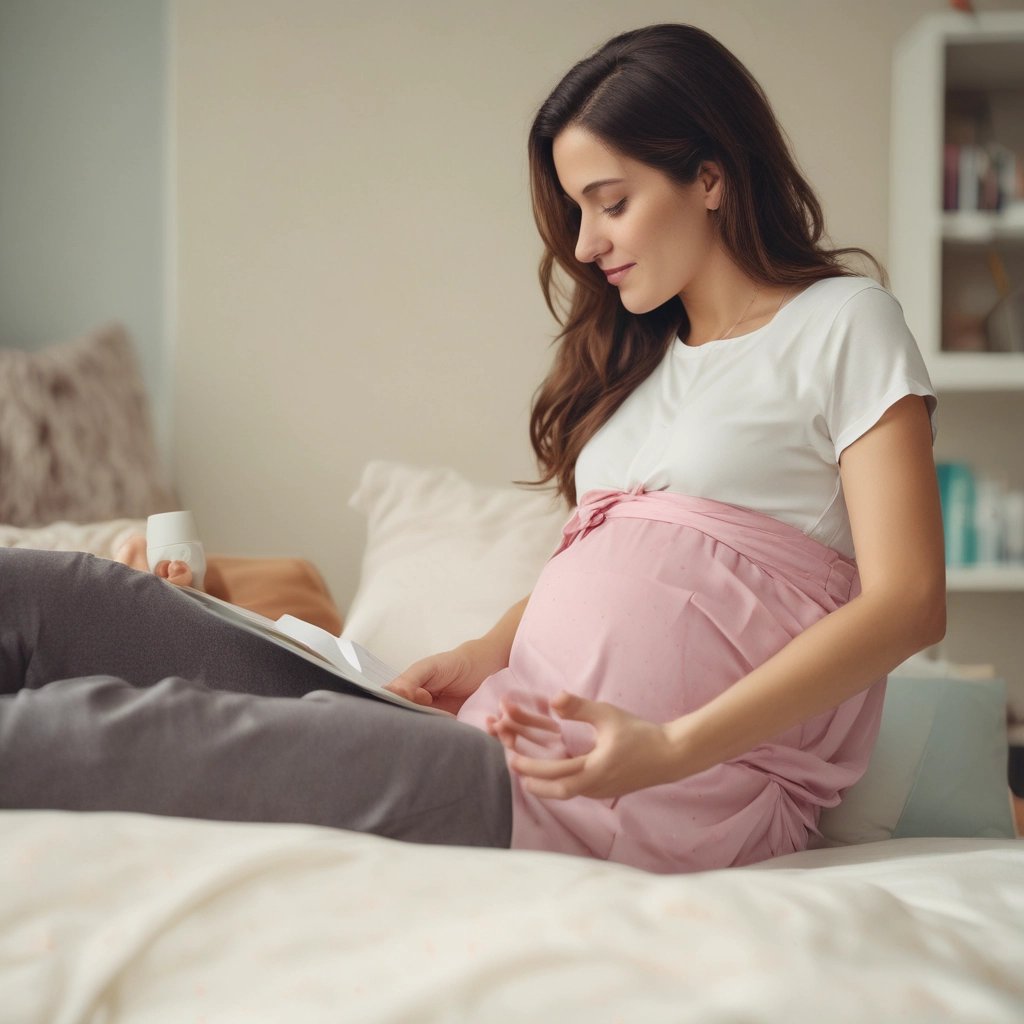 A pregnant woman standing in a field next to a man