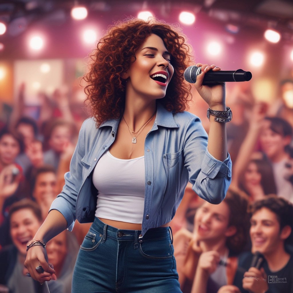 A DJ spinning lively music at a beautifully decorated wedding reception under twinkling lights.