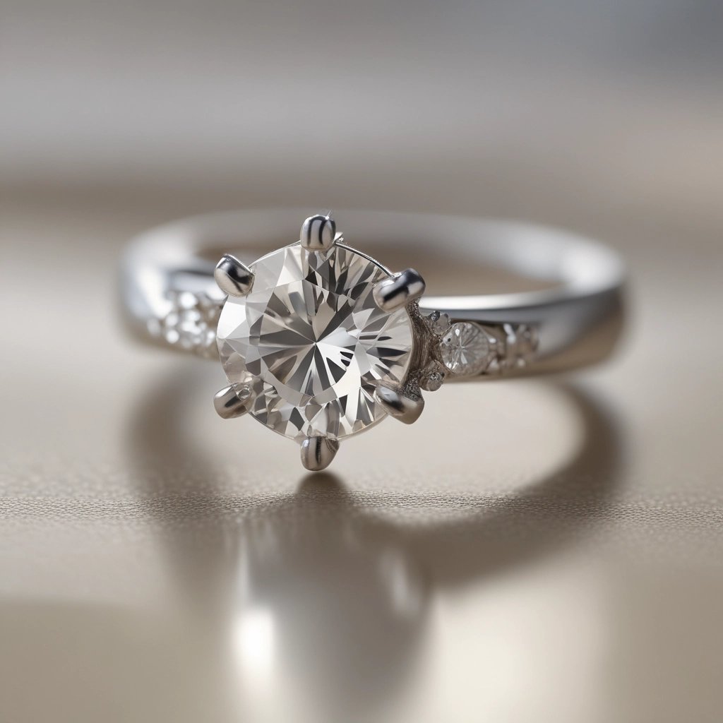 Close-up of a sparkling lab-grown diamond ring resting on a soft velvet cushion, highlighting its brilliance and clarity.