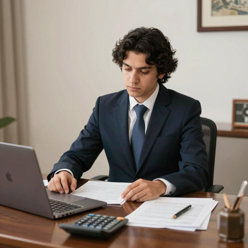 A professional stamping a document with an official apostille seal.