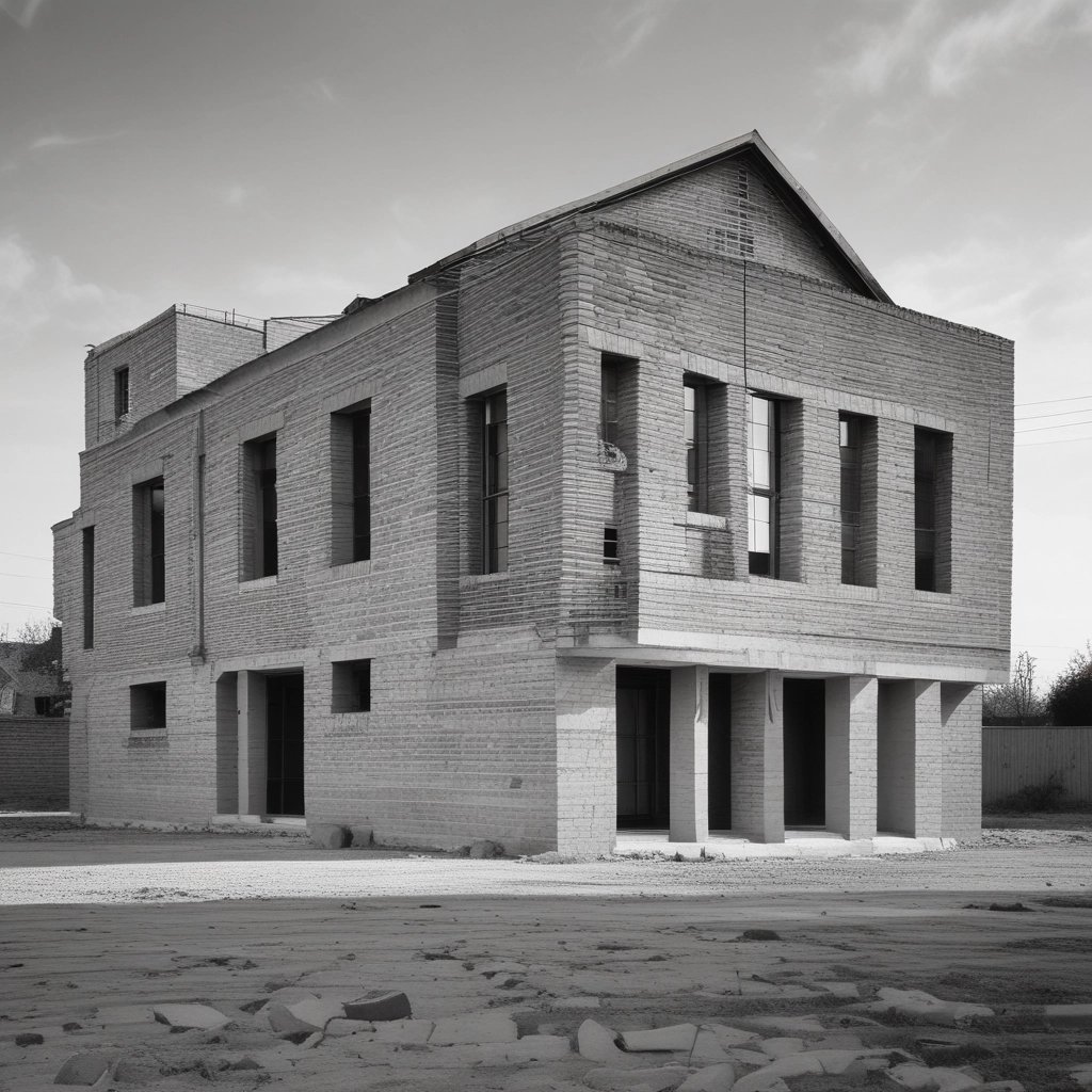 Steel framework of a conventional building structure under construction.