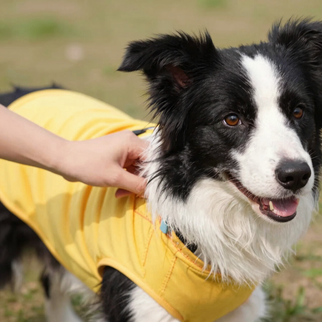 Bordie Collie con pechera amarilla