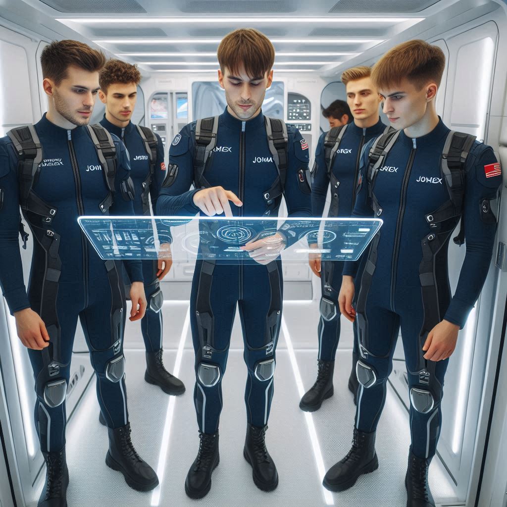 Equipo de jóvenes miran una pantalla tecnológica de cristal  en la Nave de Chatvo