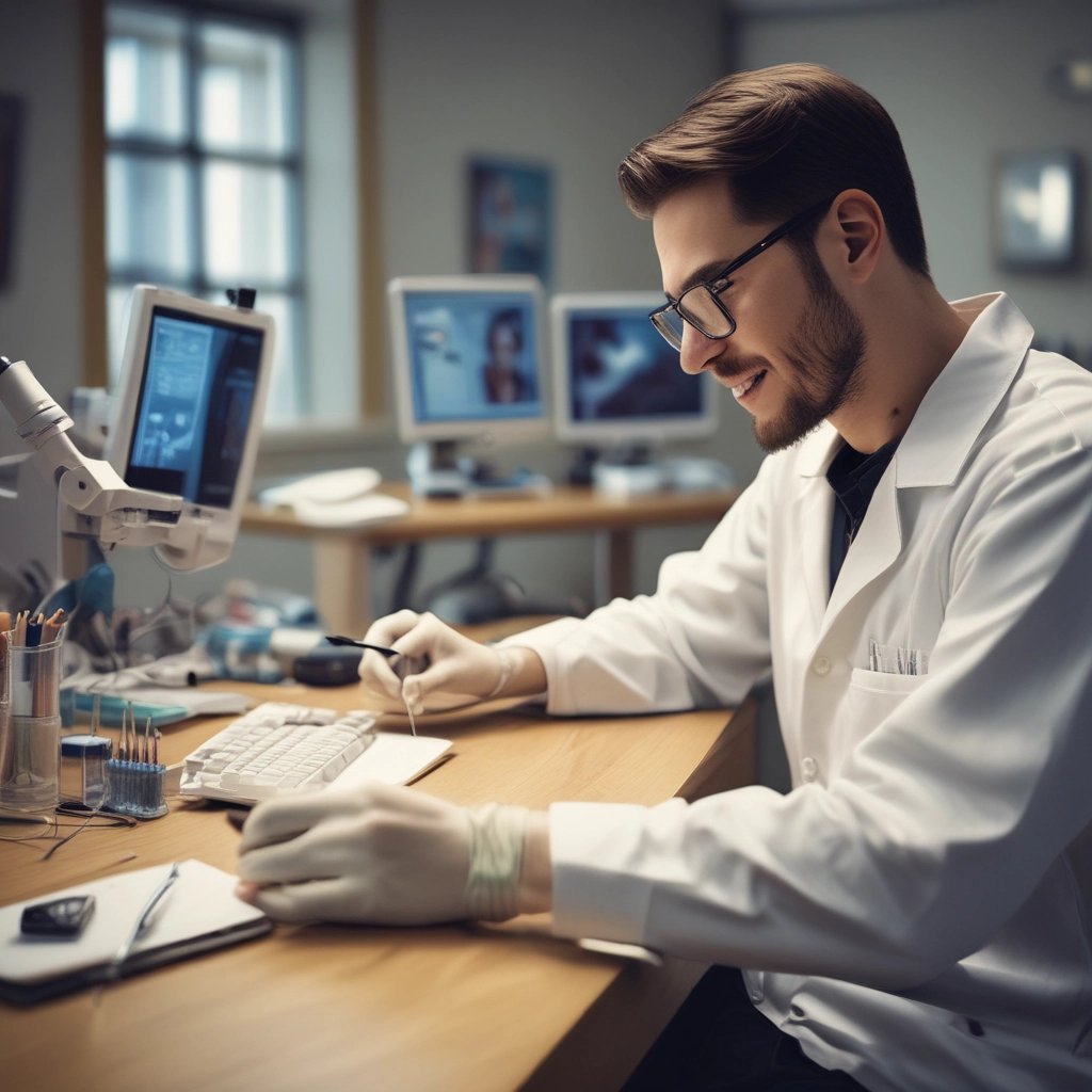 A cheerful dentist holding multiple webinar tickets symbolizing bundled access benefits.