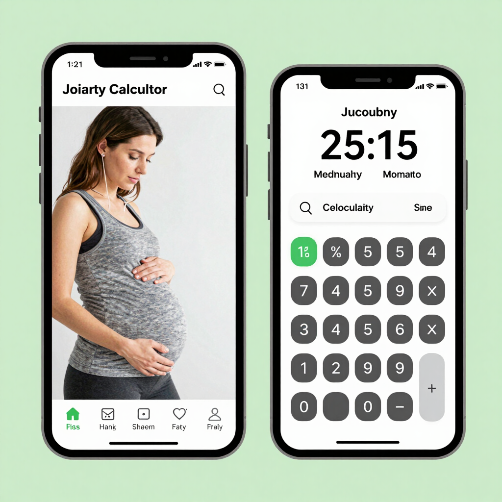 A fraction calculator showing colorful fraction inputs and results on screen