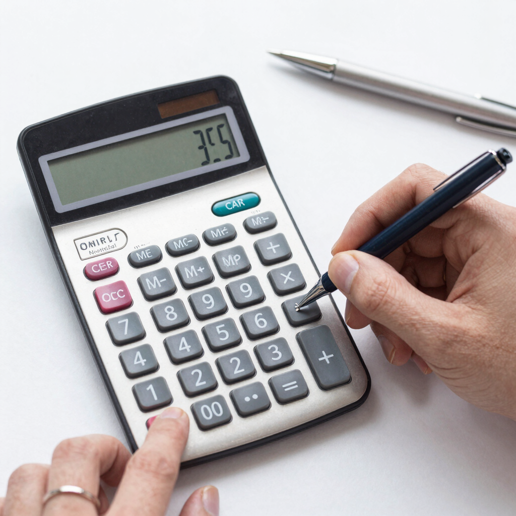 A percentage calculator interface highlighting percentage fields and quick buttons