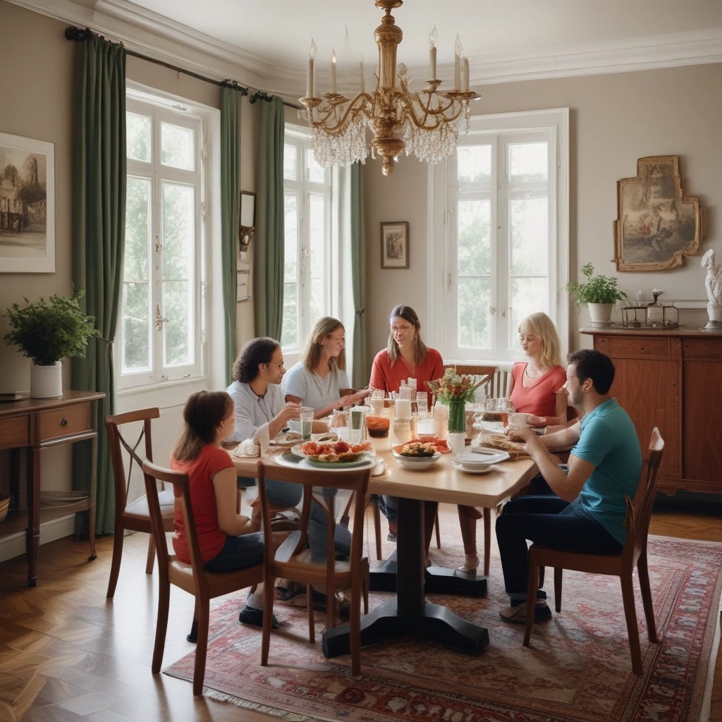 Close-up of a freshly prepared pasta dish topped with rich tomato sauce and basil.