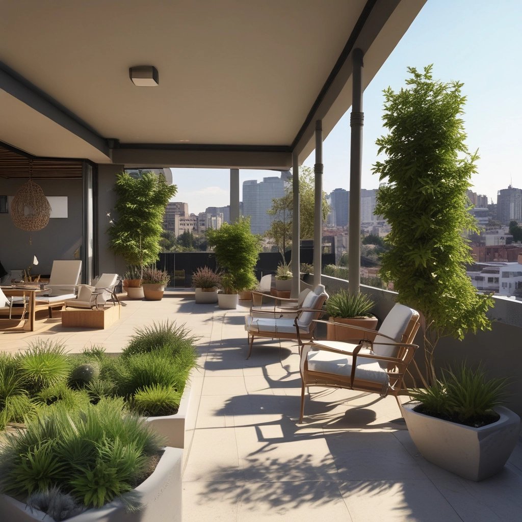 Cozy modern living room with natural light, earthy tones, and textured materials.