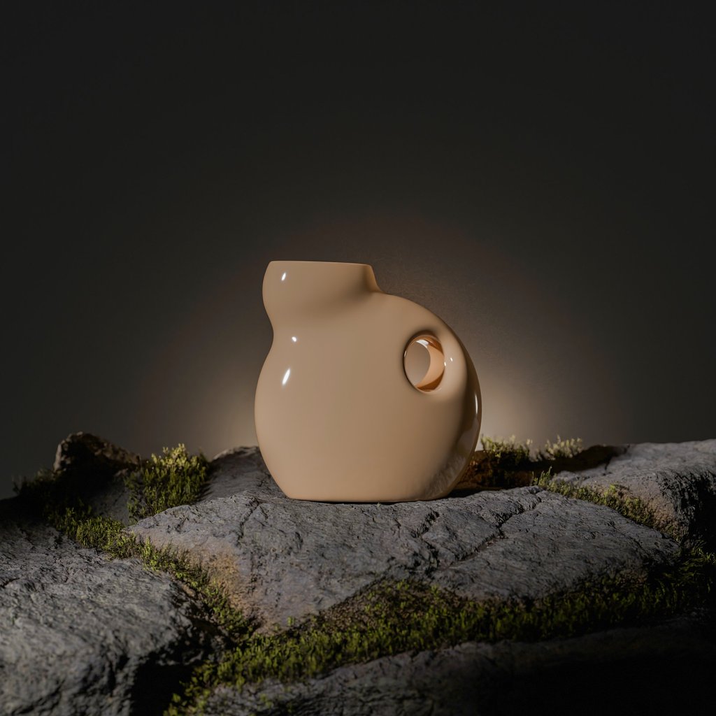 cask vase sculptural decor object modern luxury vase minimalist form contemporary home decor design 