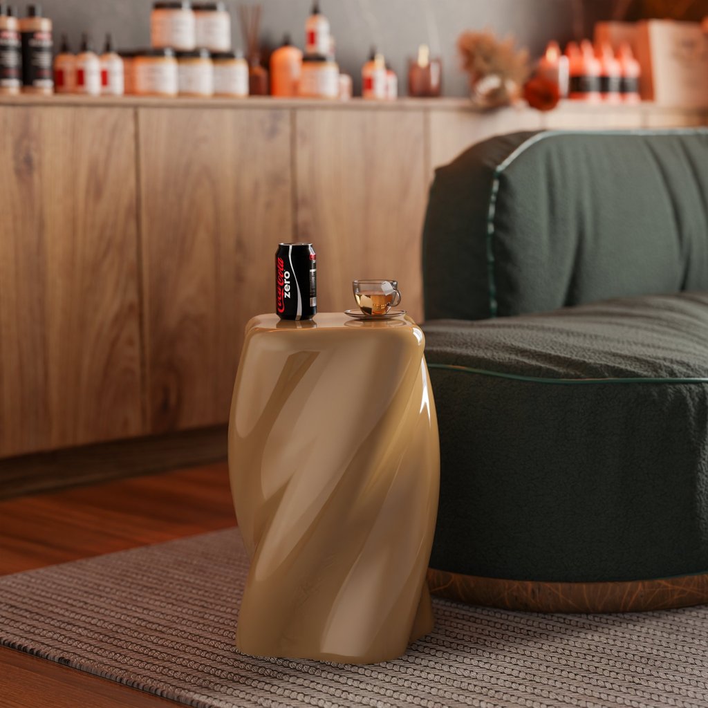 twist drink table modern sculptural side table contemporary furniture design luxury metal table deco