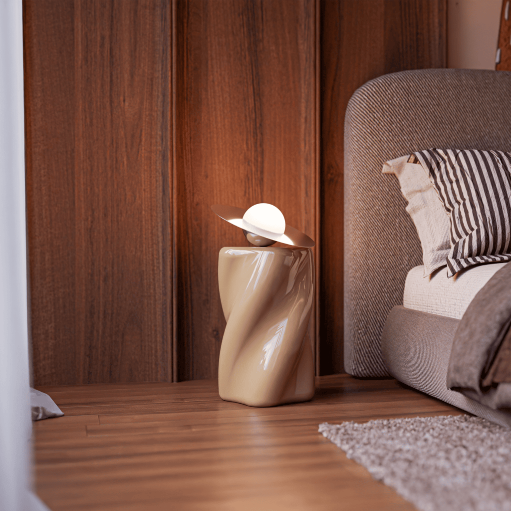 twist drink table modern sculptural side table contemporary furniture design luxury metal table deco