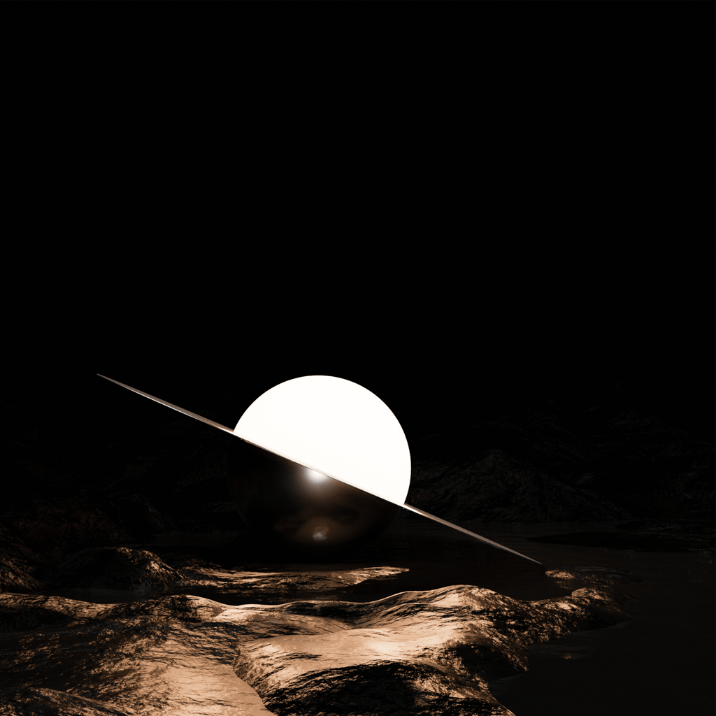 saturn inspired modern luxury lamp circular ring lighting design contemporary home decor ambient 