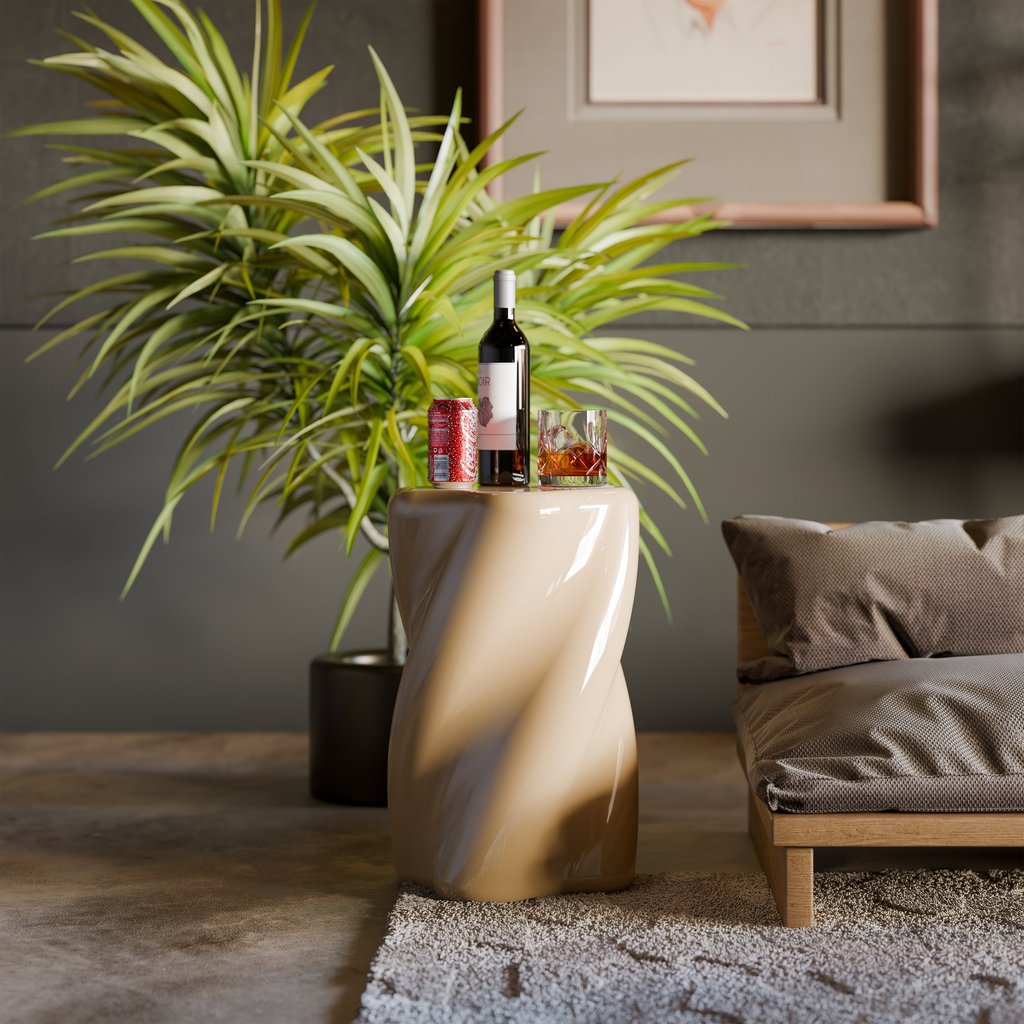 twisted form side table modern drink table designer furniture sculptural metal table contemporary 