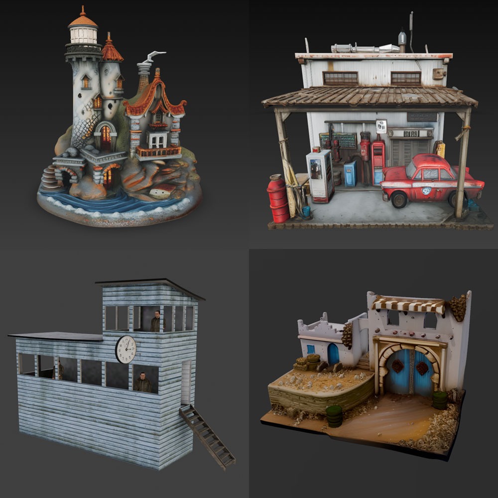 Coleccion y catalogo de Dioramas modelos 3d STL