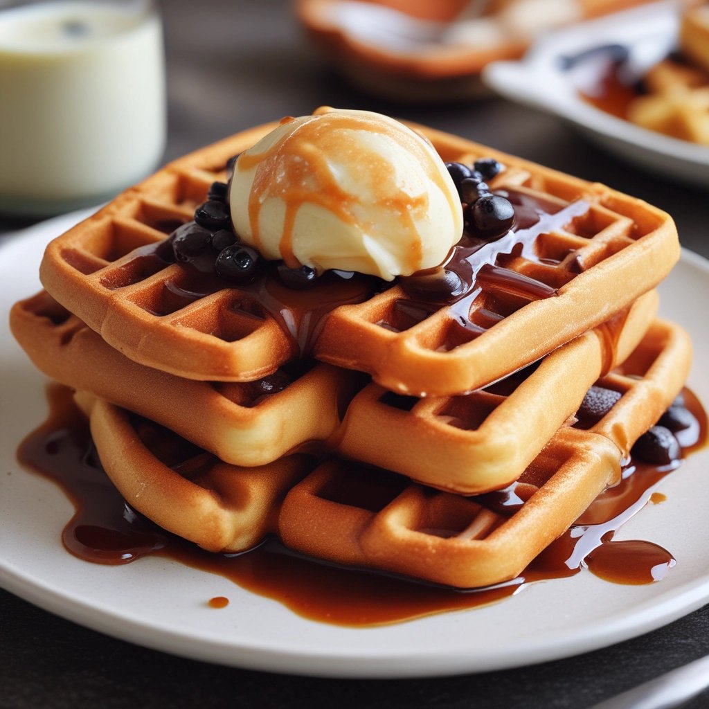 cooked pancake on table