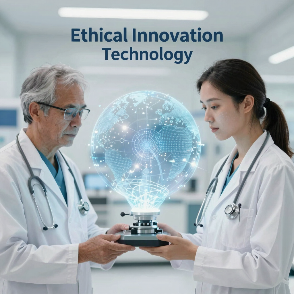 Modern medical equipment being carefully inspected in a clean facility.