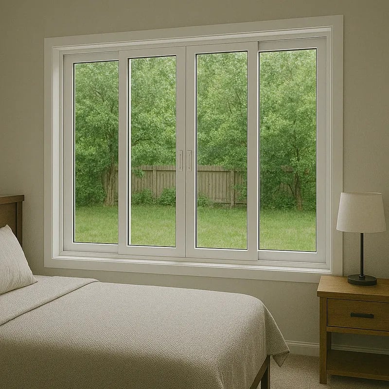 janela de alumínio branco com 3 folhas da linha suprema