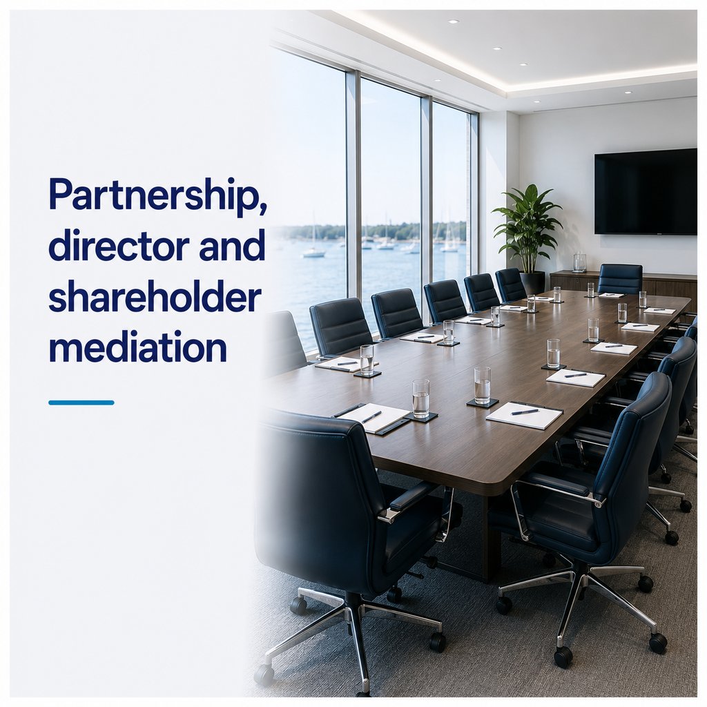 Mediation for partnership, director and shareholder disputes.