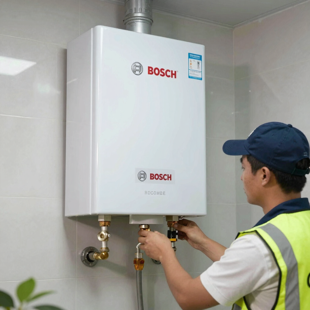 Close-up of Bosch appliance control panel being serviced.