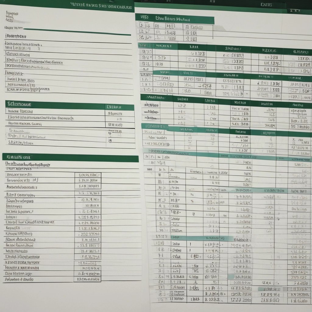 A vibrant flat lay of a laptop with open resume templates and business charts on screen.