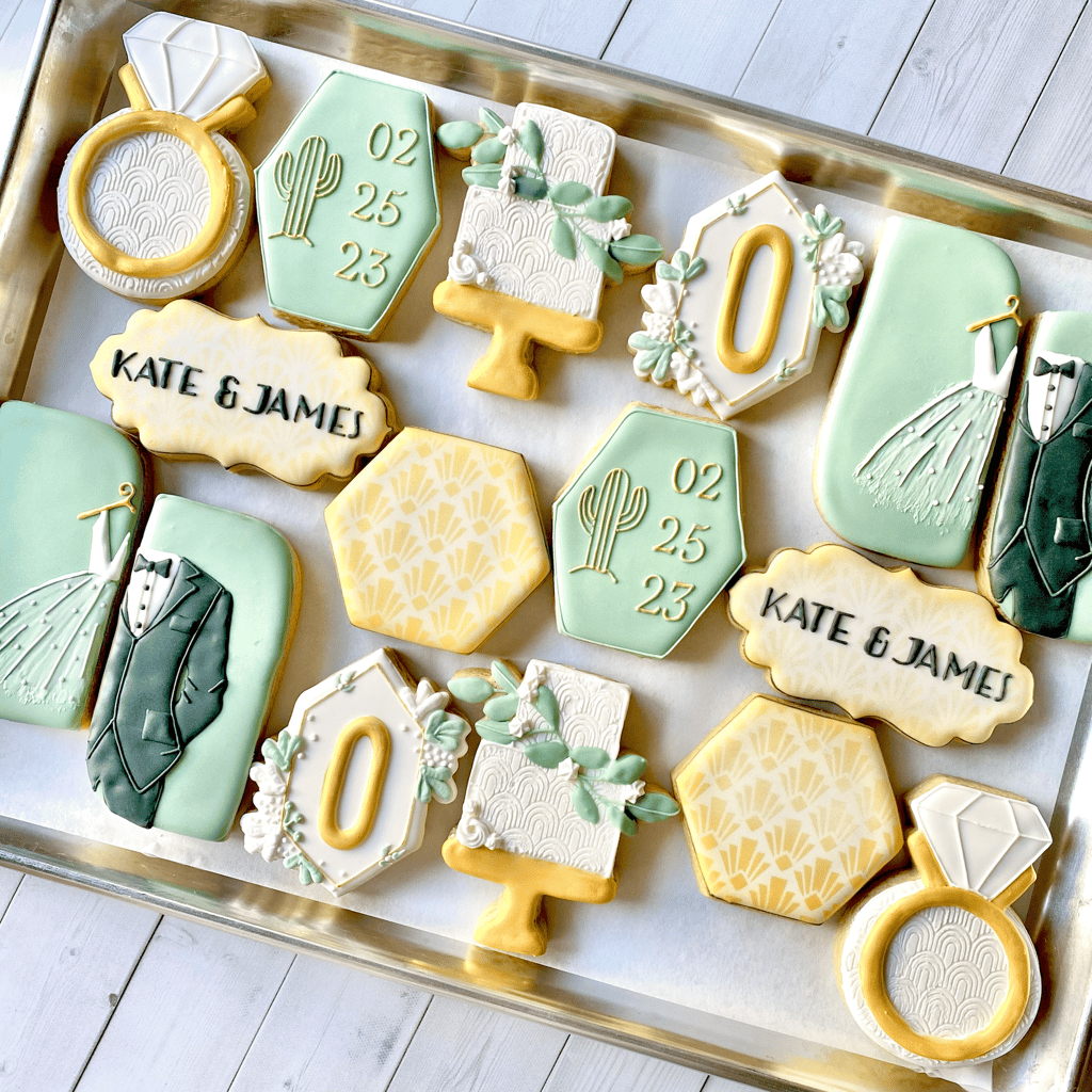 Luxury wedding cookies in Tucson AZ by The Bougie Baker