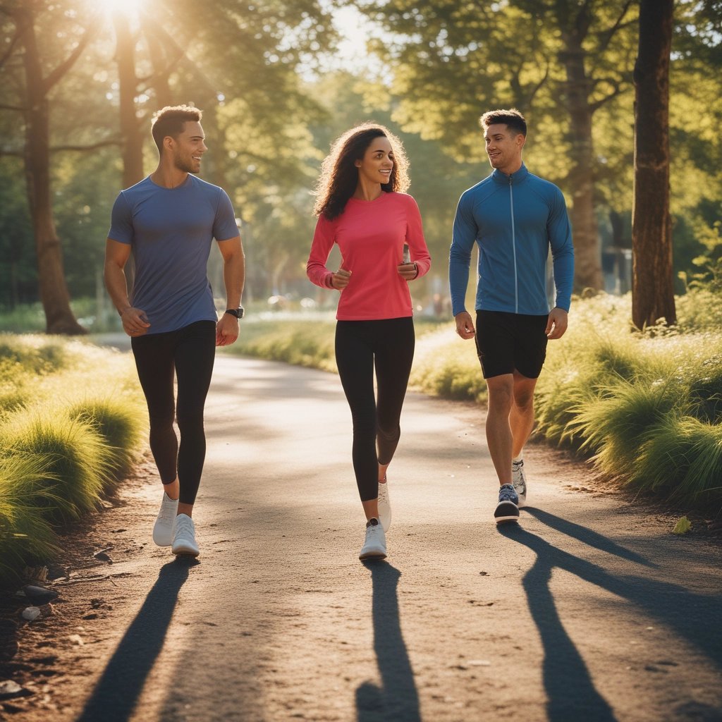 a sidewalk in a park lined with trees