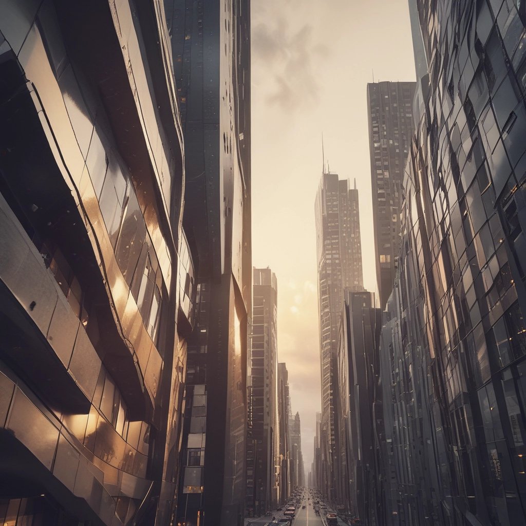 Interior of a high-end apartment with minimalist design and golden accents