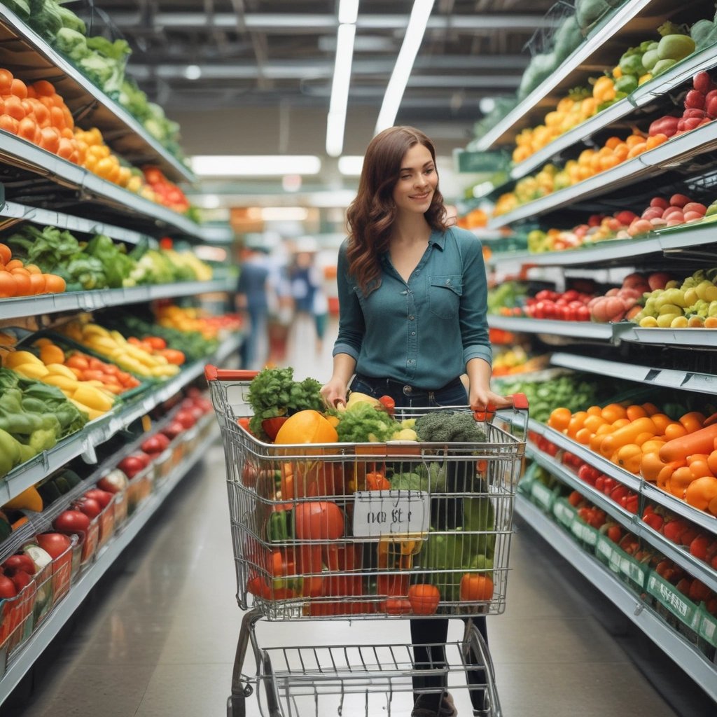 femme fait les courses pour cuisine à domicile