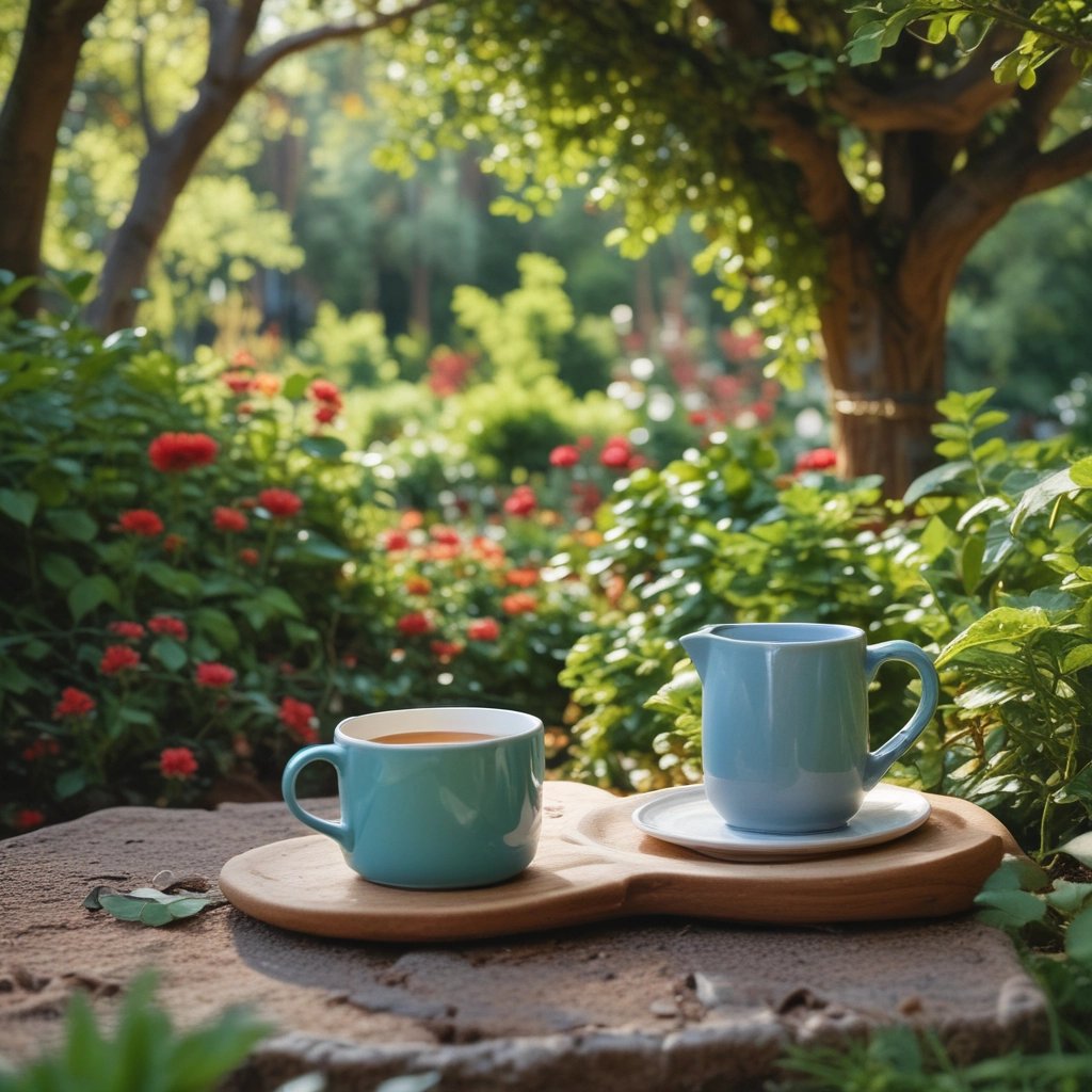 A close-up shot of a minimalist ceramic mug resting on a wooden table with soft natural light.